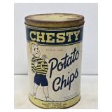 Chesty Potato Chips Metal Advertising Can