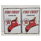 1947 Texaco Fire Chief Pump Plate Matched Set