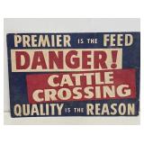 Early Premier Feeds Cattle Crossing Cardstock Sign
