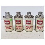 4 NOS Wm. Penn Radiator Solder Cone Top Cans