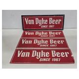 4 NOS Van Dyke Beer Paper Advertising Signs