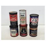 6 Small Advertising Grease Cans