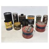 Assorted Early Advertising Tins & Cans