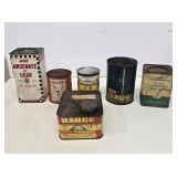 6 Early Advertising Cans