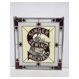 Singer Sewing Machines Leaded Stained Glass Sign