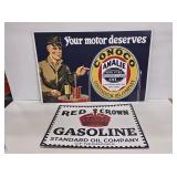Conoco & Red Crown Gasoline Cardboard Signs