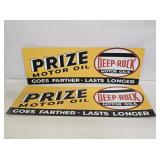 2 Deep Rock Motor Oil Cardboard Signs