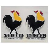 2 Four Corners Brewing Embossed Metal Signs