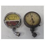 2 Early Balloon Tire Pressure Gauges