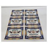 6 Early NOS Birdseye Sorghum Paper Labels