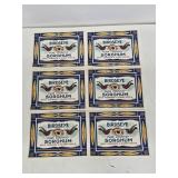 6 Early NOS Birdseye Sorghum Paper Labels