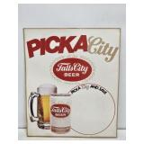 NOS 1983 Falls City Beer Easel Back Pricer Sign