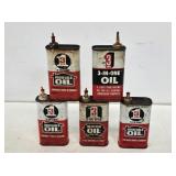 (5) 3 in 1 Handy Oiler 1/2 Pint Cans