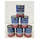 6 NOS Atlas Transmission Seal 1/2 Pint Cans