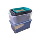 Assorted Plastic Storage Totes
