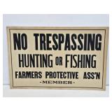 NOS Farmers Protective No Tresspassing Sign