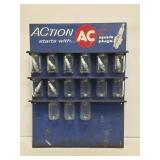 AC Spark Plugs Metal Display with Glass Jars