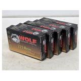 (5) Wolf Gold .223 Rem Ammo 20 Ct. Boxes