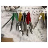 4 Green Handled Tongs