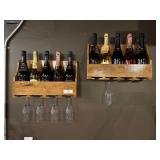 2 Wall Mounted Bottle & Glass Racks