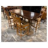 6' Hight Top Table w/ 6 Bar Stools