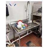 48' Dirty Side & 36' Clean Side Dish Machine Table