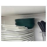 Green Plastic Serving Baskets