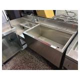 59ï¿½ Back Bar Drain Board, Sink & Ice Well