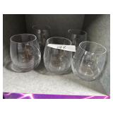 5 Stemless Wine Glasses