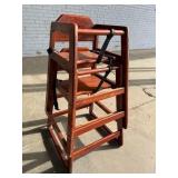 2x Wooden Restaurant High Chairs