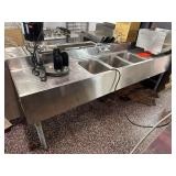 84ï¿½ Back Bar 3 Compartment Sink