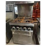 Serv-Ware Nat Gas 4 Burner Range w/ Oven [TW]