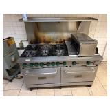Supera Gas 6 Burner Range, 24' Flattop & 2 Ovens