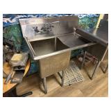 39' Single Compartment Sink w/ Right Drain Board