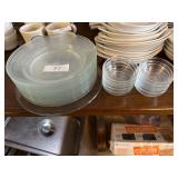 Glass Salad Plates & Dressing Bowls