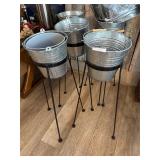 3x Beer Buckets on Stands