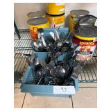 Assorted Silverware & Dish Rack