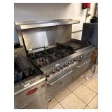 CPG Nat Gas 6 Burner Range w/ Flattop & 2 Ovens