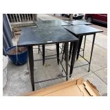High Top Outdoor Metal Dining Table & 4 Stools