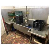 Left & Right Dish Machine Tables w/ 3 Comp. Sink