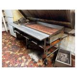 48ï¿½ Nat Gas Flattop, 2 Eye Burner & Fryer on Stand