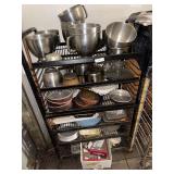 Assorted Kitchen Wares & Rack