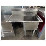 39ï¿½ Stainless Steel Sink w/ Left Drain Board