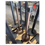 2 Brass Colored Crowd Control Bollards