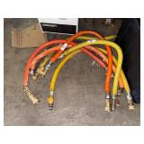 3x Orange Quick Connect Gas Hoses
