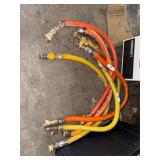 3x Yellow Quick Connect Gas Hoses