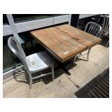 33' Wooden Outdoor Dining Table w/ 2 Chairs