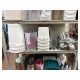 Assorted Jugs, Bins Lids etc (Shelf Contents)