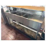 60' Back Bar 3 Compartment Sink