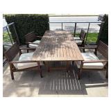 93' Wooden Outdoor Dining Table & 4 Chairs
